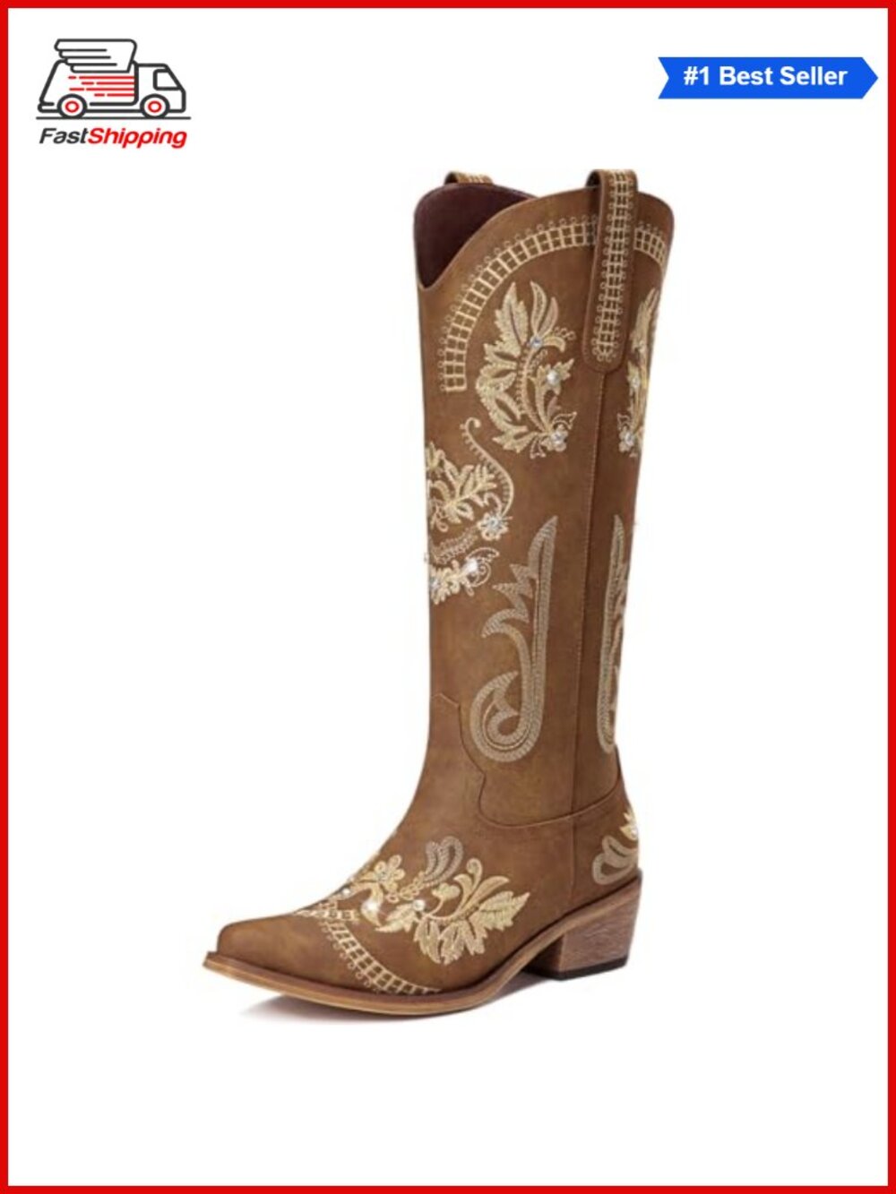 ✨ Dixhills Cowboy Boots Women Knee High Western Cowgirl Boots Rhinestone